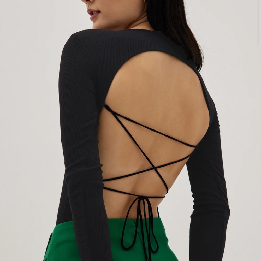 NEW LOVE BONITO Padded open back knit bodysuit